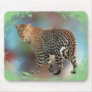 Modern Pop Art Template Trendy Leopard Mouse Pad