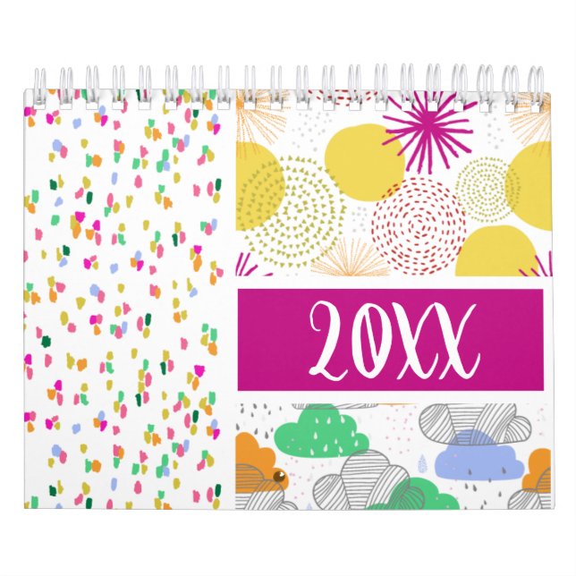 Modern Pop Bright Contemporary Pattern Calendar (Cover)