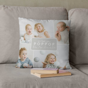Modern Poppop 4 Photo Grey Cushion