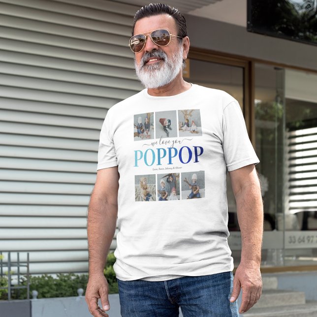 Modern Poppop Photo Collage T-Shirt (Creator Uploaded)