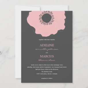 Modern Poppy Wedding Invitations (Pink)