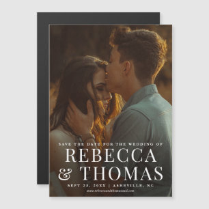 Modern portrait photo wedding save the date magnetic invitation