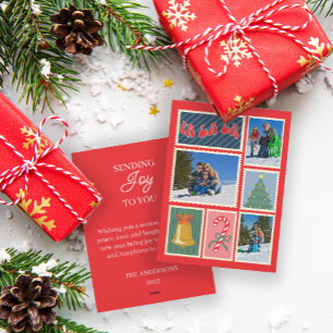 Modern Postage Stamp Holiday Photo Card