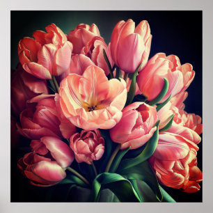 Modern poster art print flowers
