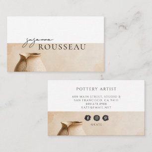 Modern Pottery Artist Business Card