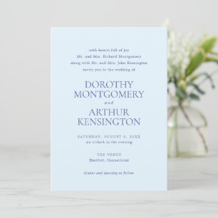Modern Powder Blue Elegant Wedding Invitation