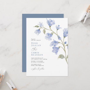 Modern powder blue Floral Wedding Invitation