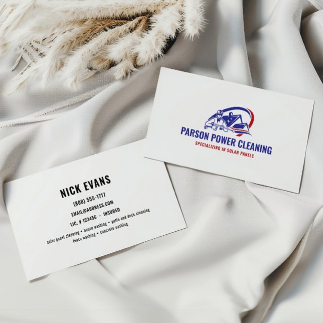 Modern Power Cleaning Logo Business Card (Creator Uploaded)