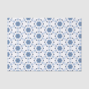 Modern Prairie Lace Indigo Sky Blue Folk Geometric Tissue Paper