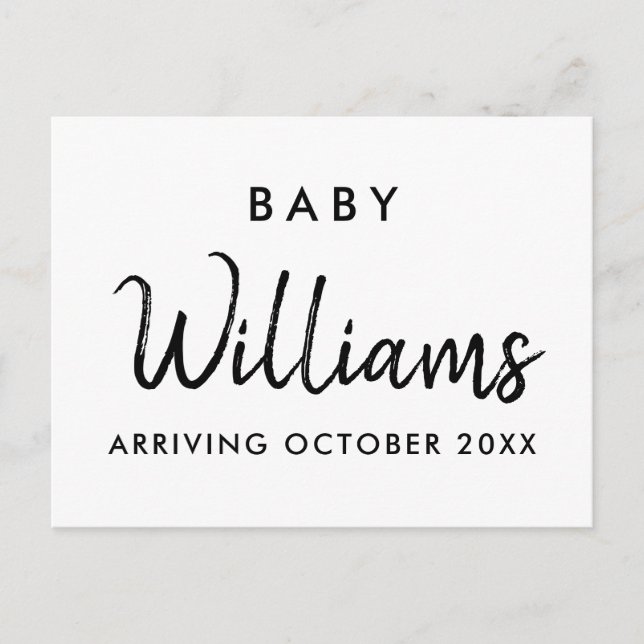 Modern Pregnancy Announcement Postcard (Front)