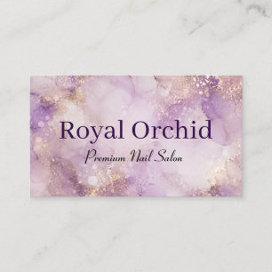 Modern Premium Nail Salon Soft Purple Aesthetic Business Card