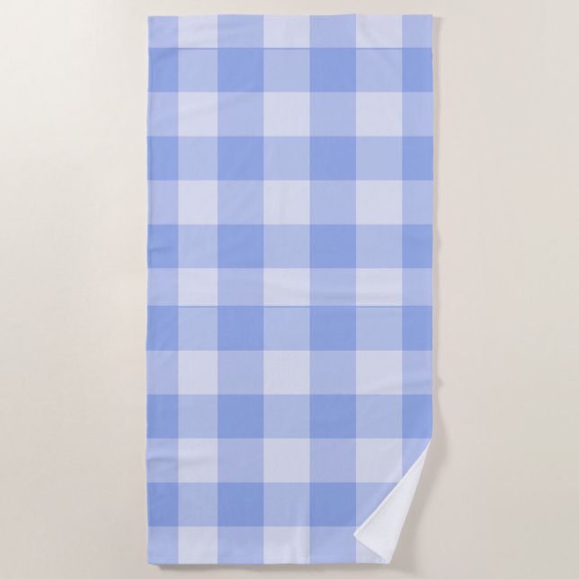Modern Preppy Gingham Beach Towel (Front)