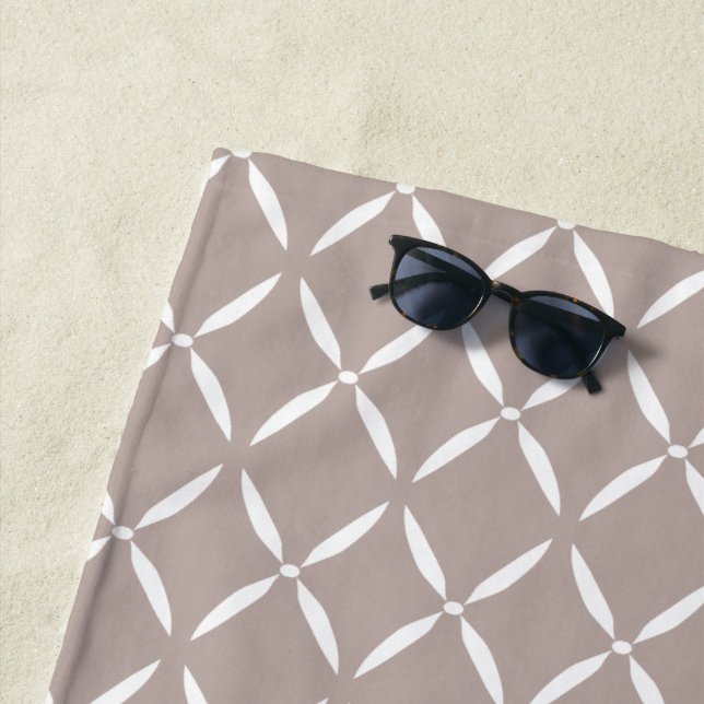 Modern Preppy Pattern Beach Towel (In Situ)