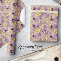 Modern Pressed 3D Wildflower Yellow and Purple