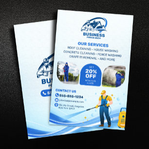 Modern Pressure Washing Power Wash House Cleaning Flyer