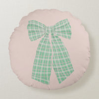 Modern Pretty Blush Gingham Romantic Coquette Bow
