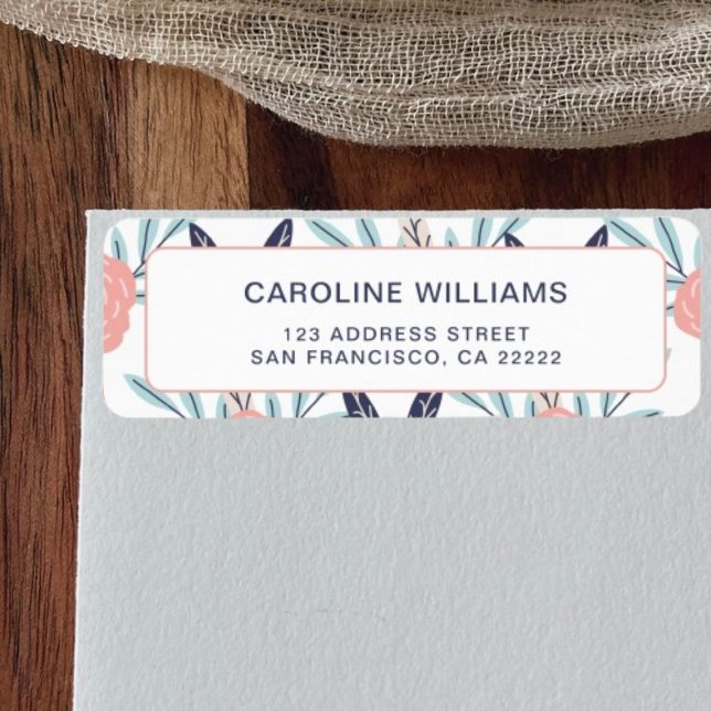 Modern Pretty Cute Floral Flowers Return Address  Label (Creator Uploaded)