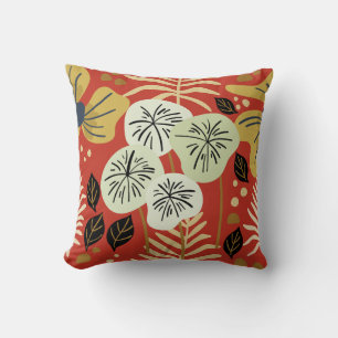 Modern Pretty Foliage Floral Pattern Cushion