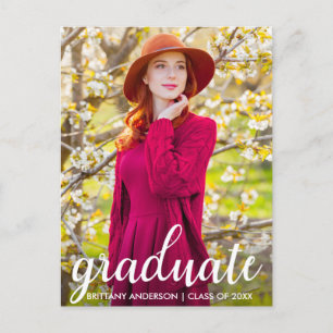 Modern Pretty Graduation Party Photo Invite WS