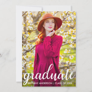 Modern Pretty Graduation Photo Announcement
