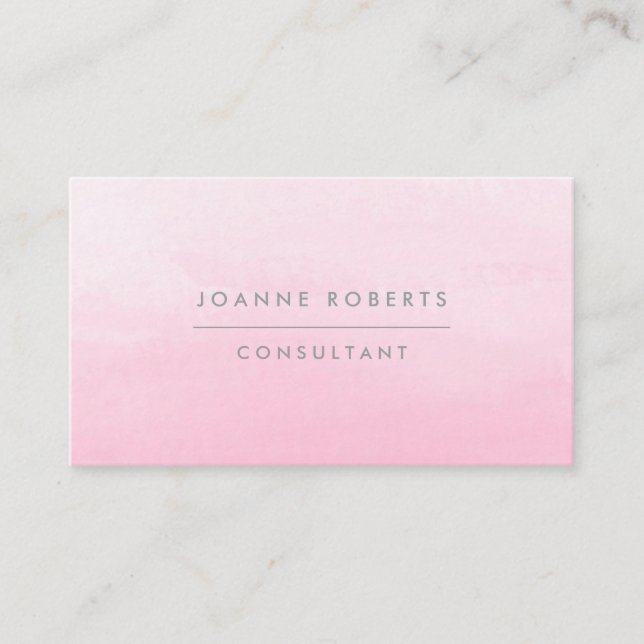 Modern Pretty Pink Ombre Beauty or Professional Business Card (Front)