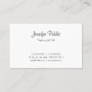 Modern Pretty Plain Handwritten Script Minimalist Business Card