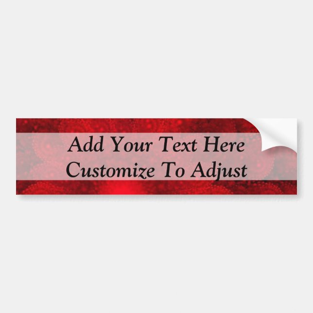 Modern pretty  red fractal pattern bumper sticker (Front)