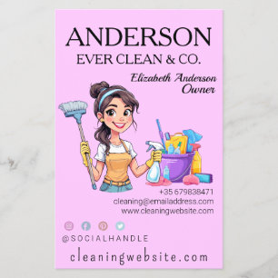 Modern Pretty Woman Cleaning and Maid Services Flyer