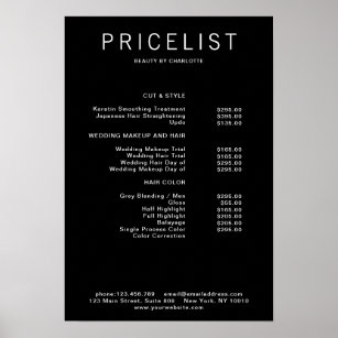 Modern,  price list Poster