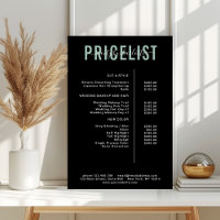Modern,  price list Poster