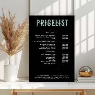 Modern,  price list Poster