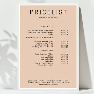 Modern, price list Poster