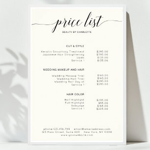 Modern,  price list Poster