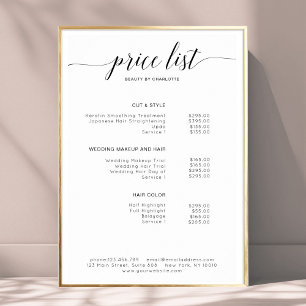 Modern, price list Poster