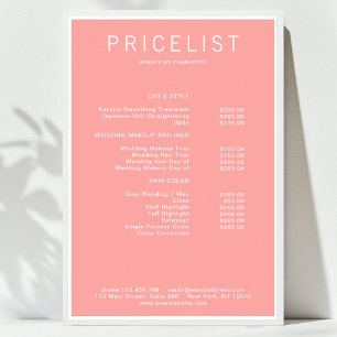 Modern,  price list Poster