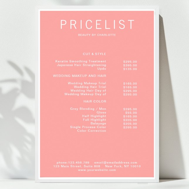 Modern,  price list Poster (Modern, price list Poster)