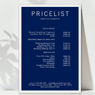 Modern,  price list Poster