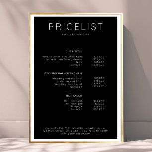 Modern,  price list Poster