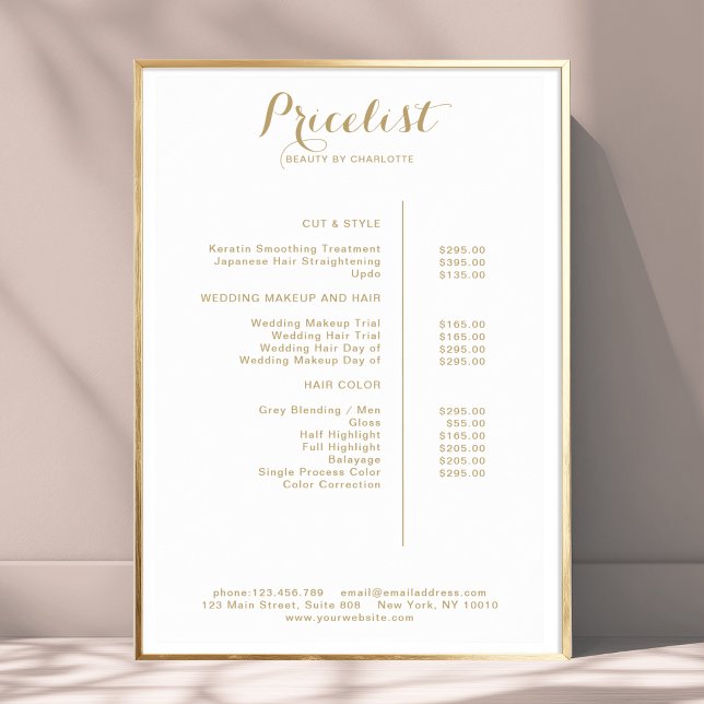 Modern,  price list Poster (Modern, price list Poster)