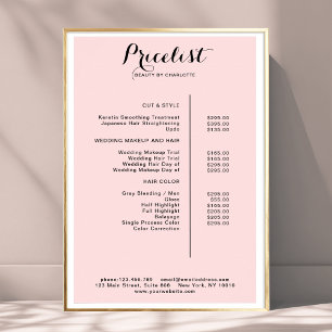 Modern,  price list Poster
