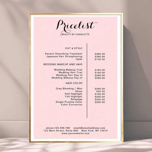 Modern,  price list Poster (Modern, price list Poster)