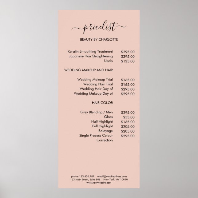 Modern Pricelist Poster (Front)