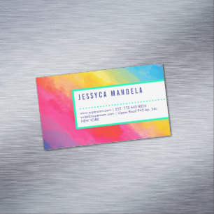 Modern pride rainbow Magnetic business card