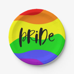Modern Pride Rainbow Paper Plate