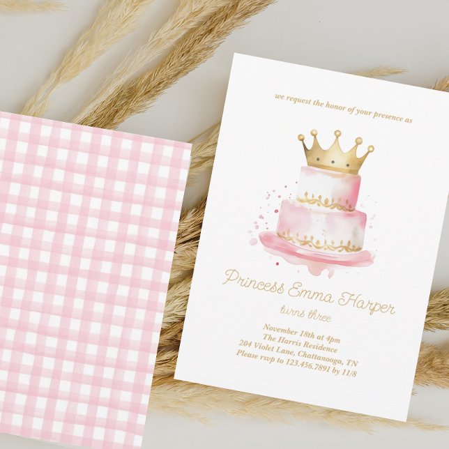 Modern Princess Pink Any Year Birthday Invitation (Creator Uploaded)