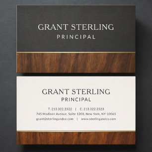 Modern Principal Wood Professional Business Card