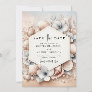 Modern Printable Beach Wedding Save The Date
