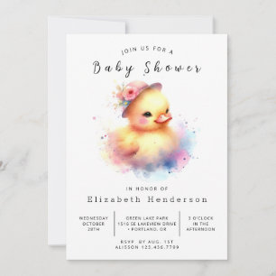 Modern Printable Duck Baby Shower Invitation