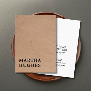 Modern Printed Kraft Paper White Bold Business Card