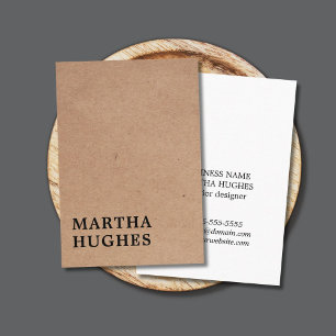 Modern Printed Kraft Paper White Bold Business Card